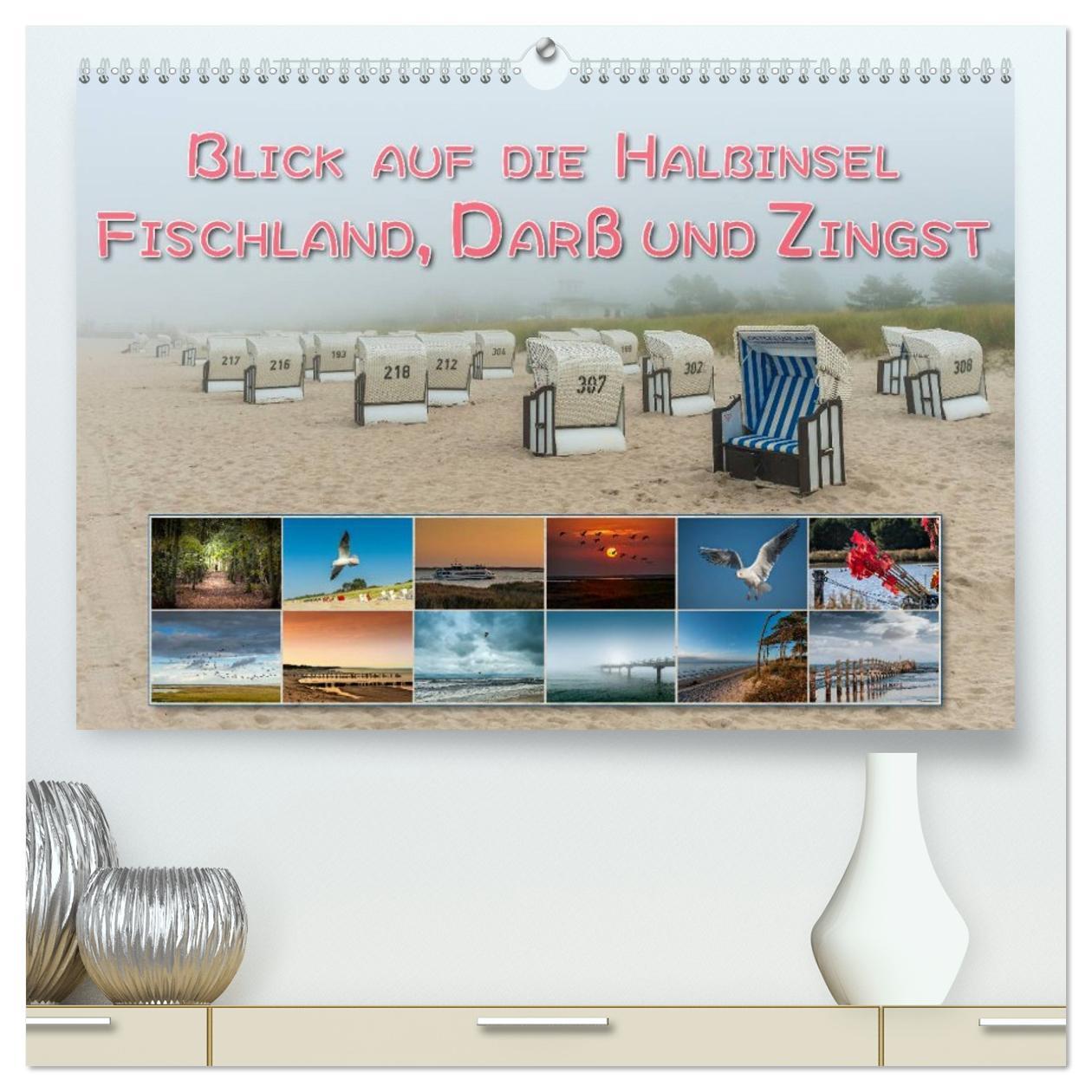 Календар/тефтер Blick auf die Halbinsel Fischland, Darß und Zingst (hochwertiger Premium Wandkalender 2026 DIN A2 quer), Kunstdruck in Hochglanz Calvendo