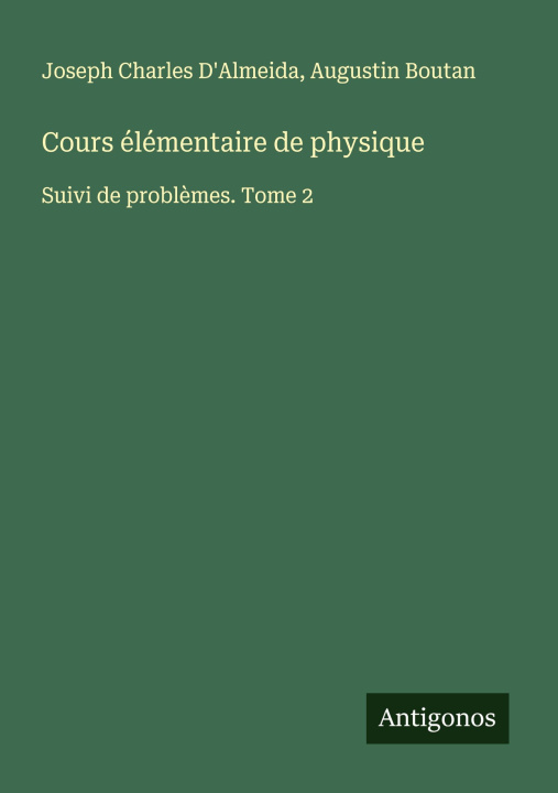Kniha Cours élémentaire de physique Augustin Boutan