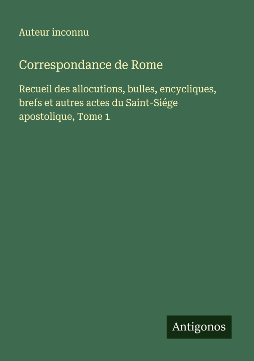 Kniha Correspondance de Rome 