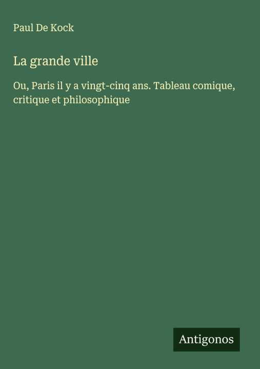 Kniha La grande ville 