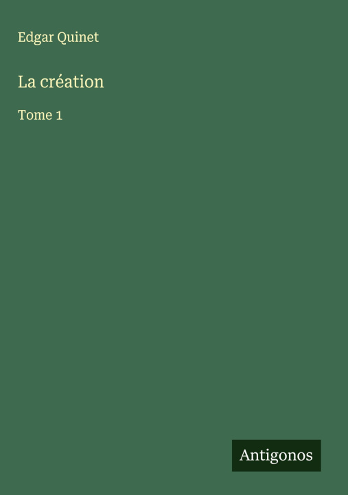 Kniha La création 