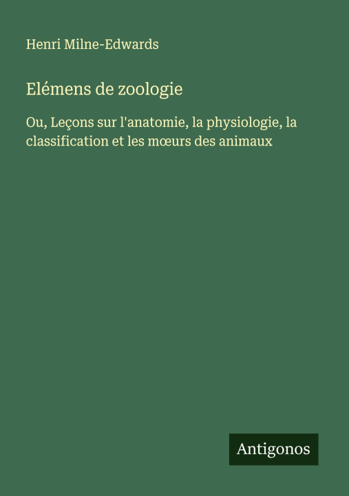 Carte Elémens de zoologie 
