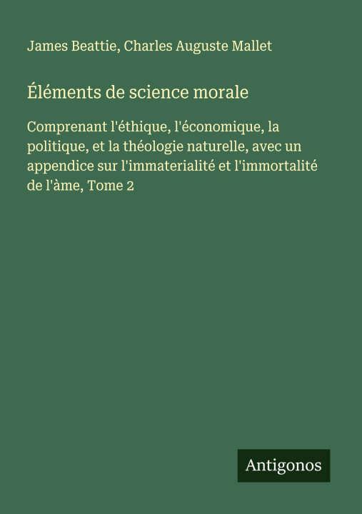 Kniha Éléments de science morale Charles Auguste Mallet