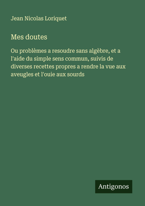Kniha Mes doutes 