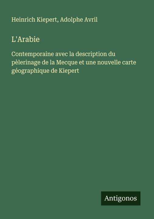 Kniha L'Arabie Adolphe Avril