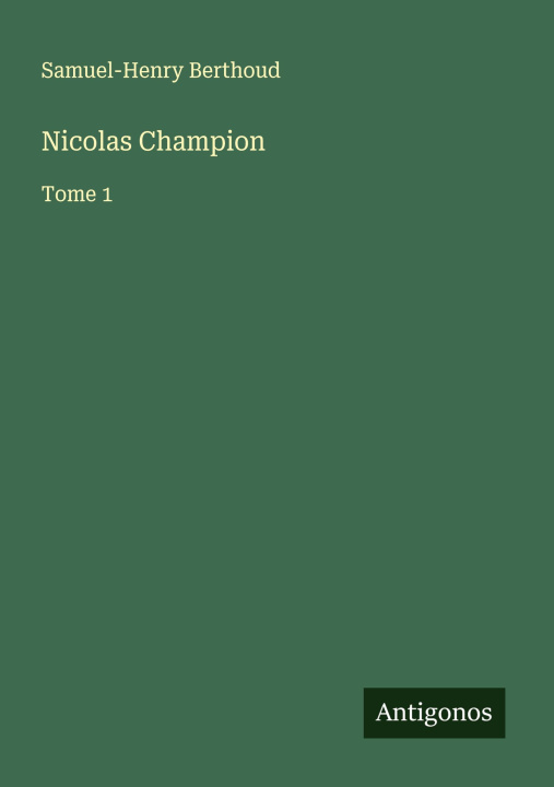 Kniha Nicolas Champion 