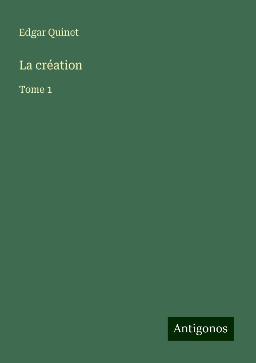 Kniha La création 