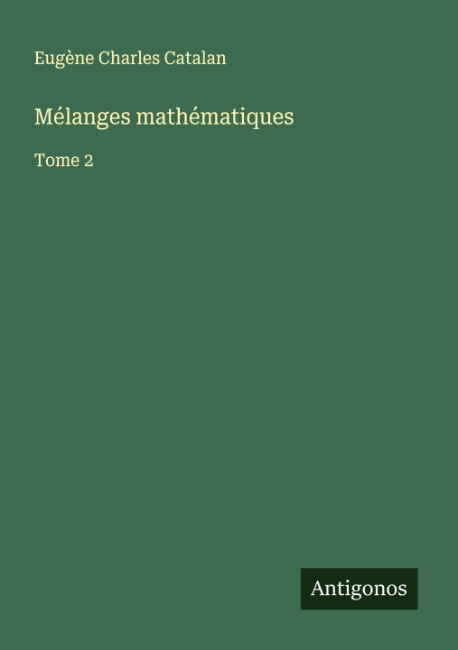 Kniha Mélanges mathématiques 