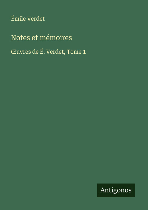 Kniha Notes et mémoires 