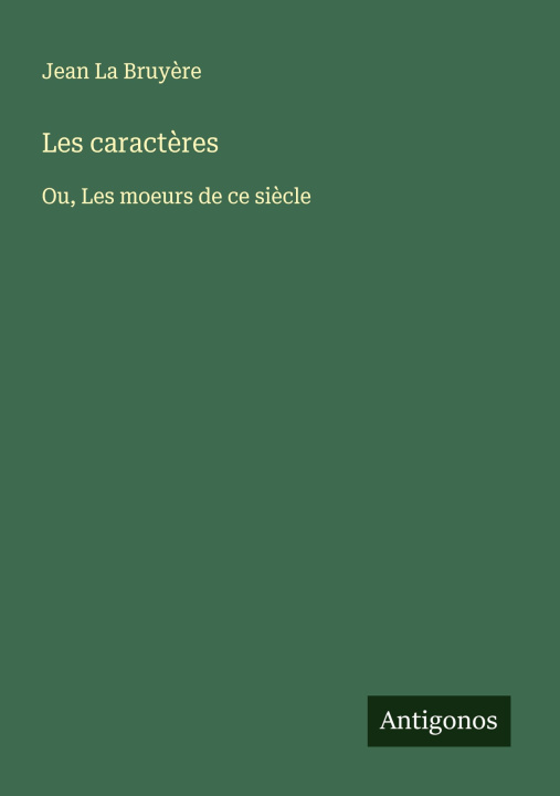 Kniha Les caract?res 