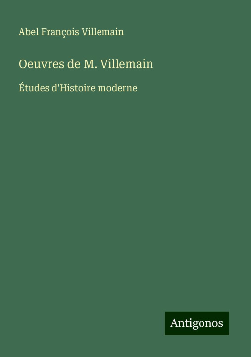 Carte Oeuvres de M. Villemain 