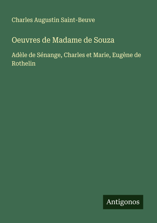 Książka Oeuvres de Madame de Souza 