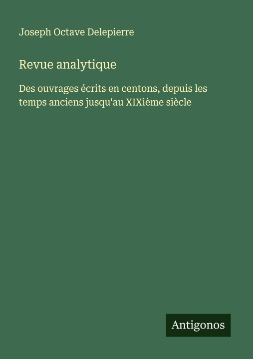 Libro Revue analytique 