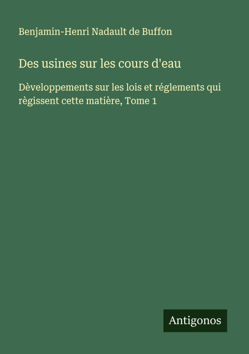 Kniha Des usines sur les cours d'eau 