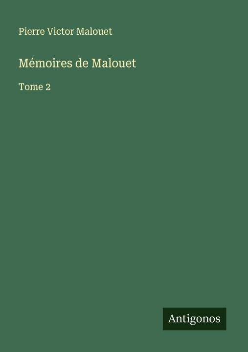 Kniha Mémoires de Malouet 
