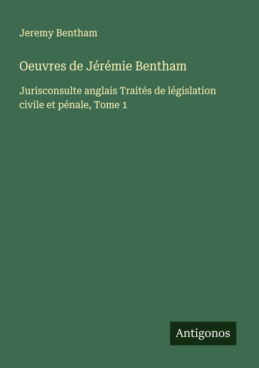 Carte Oeuvres de Jérémie Bentham 
