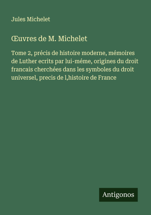 Kniha ?uvres de M. Michelet 