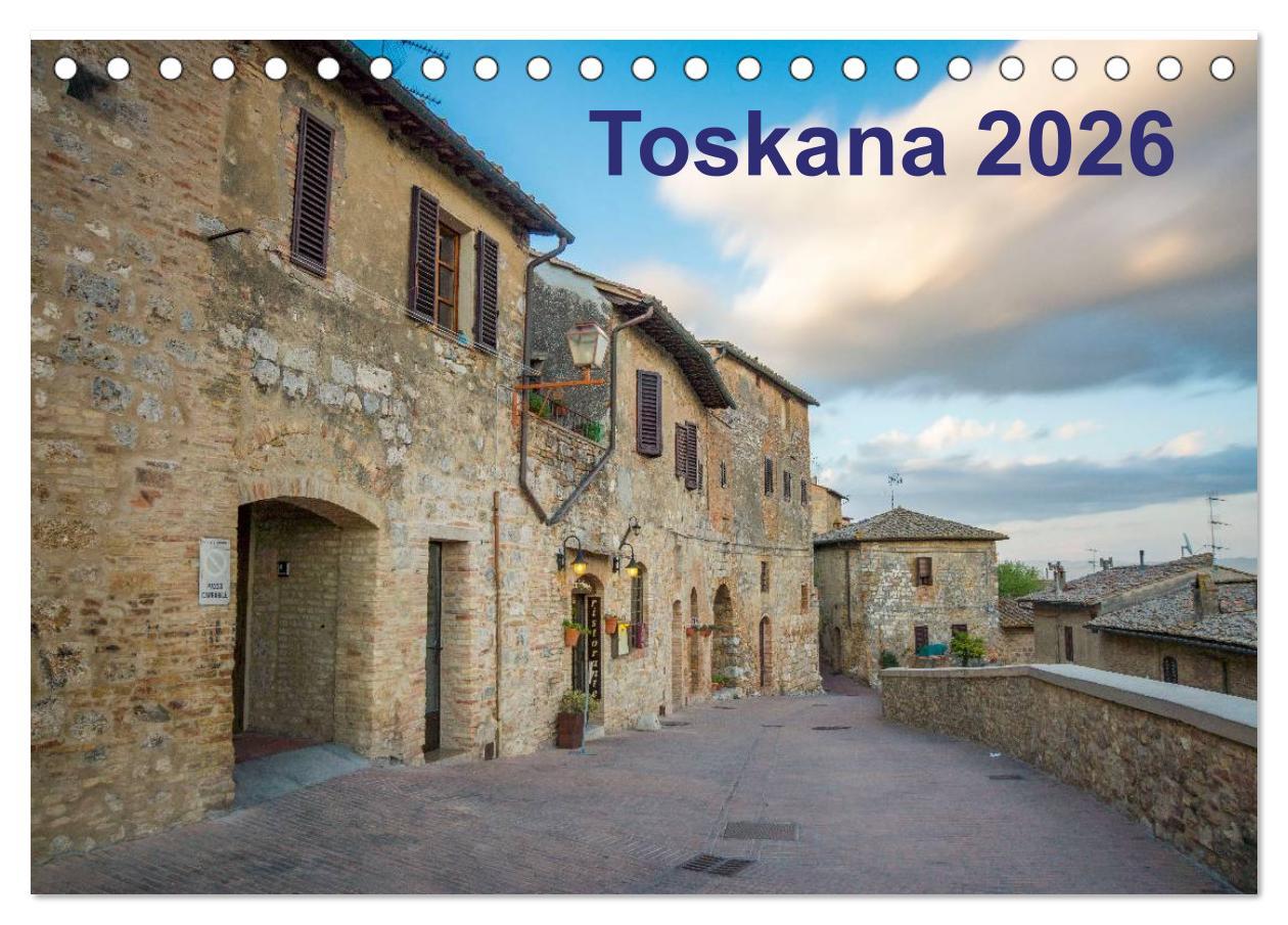 Kalendár/Diár Toskana - 2026 (Tischkalender 2026 DIN A5 quer), CALVENDO Monatskalender Calvendo