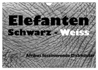 Kalender/Terminbuch Elefanten Schwarz - Weiss (Wandkalender 2026 DIN A4 quer), CALVENDO Monatskalender Calvendo