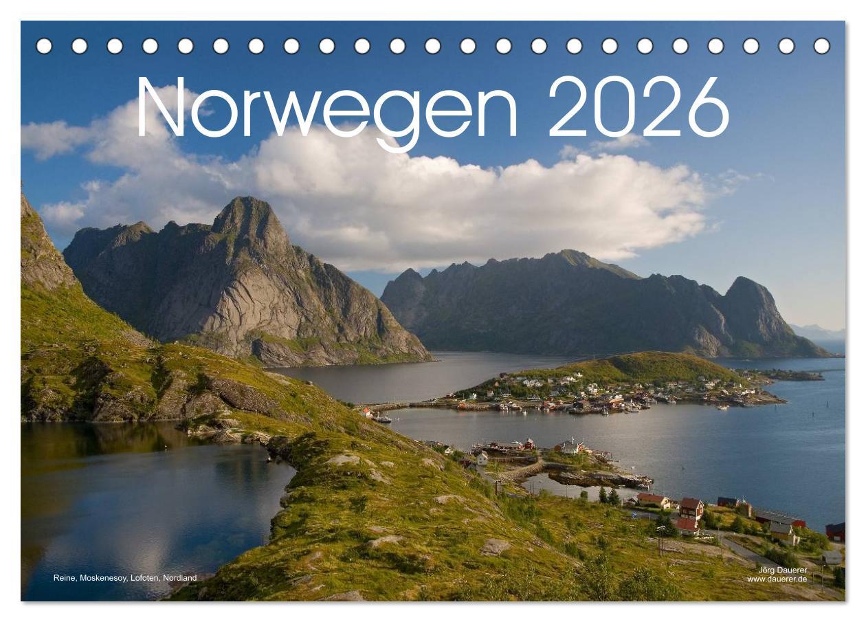 Koledar/Rokovnik Norwegen (Tischkalender 2026 DIN A5 quer), CALVENDO Monatskalender Calvendo