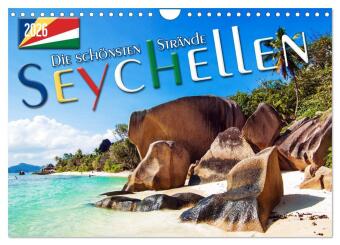 Kalendár/Diár Seychellen - Die schönsten Strände (Wandkalender 2026 DIN A4 quer), CALVENDO Monatskalender Calvendo