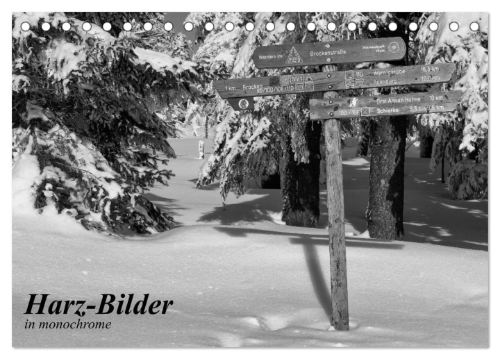 Kalendár/Diár Harz-Bilder in monochrome (Tischkalender 2026 DIN A5 quer), CALVENDO Monatskalender Calvendo