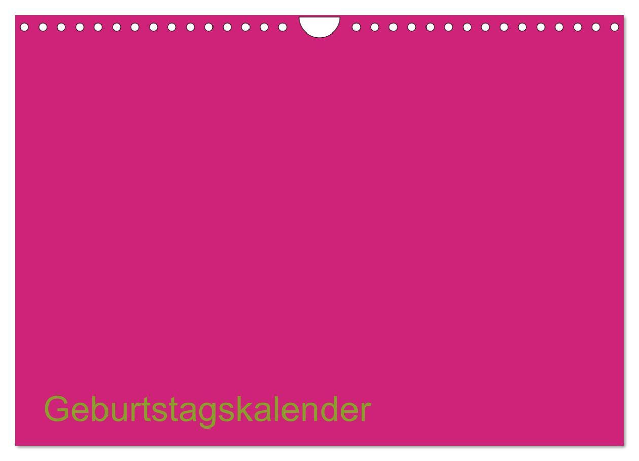 Kalendár/Diár Bastel-Geburtstagskalender pink / Geburtstagskalender (Wandkalender 2026 DIN A4 quer), CALVENDO Monatskalender Calvendo
