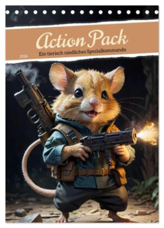 Kalendár/Diár Action Pack - Ein tierisch niedliches Spezialkommando (Tischkalender 2026 DIN A5 hoch), CALVENDO Monatskalender Calvendo