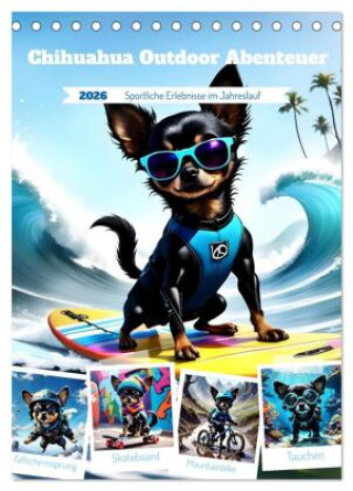 Kalendár/Diár Chihuahua Outdoor Abenteuer (Tischkalender 2026 DIN A5 hoch), CALVENDO Monatskalender Calvendo