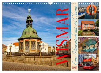 Kalendár/Diár Wismar - Eine Hansestadt mit Charme (Wandkalender 2026 DIN A3 quer), CALVENDO Monatskalender Calvendo