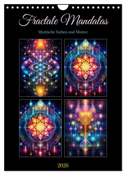 Kalendár/Diár Fractale Mandalas (Wandkalender 2026 DIN A4 hoch), CALVENDO Monatskalender Calvendo