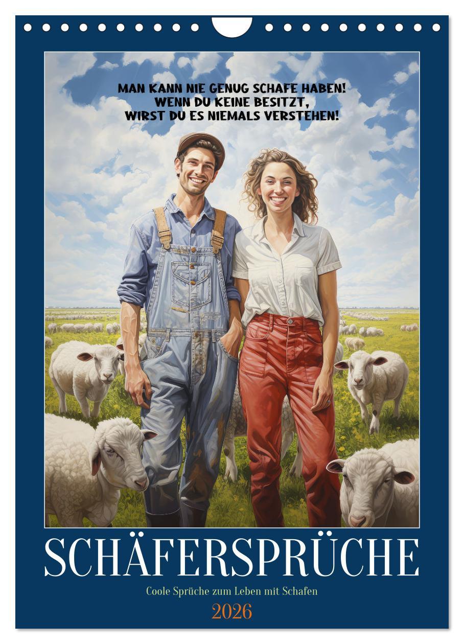 Kalendár/Diár Schäfersprüche (Wandkalender 2026 DIN A4 hoch), CALVENDO Monatskalender Calvendo