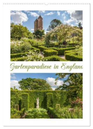 Kalendár/Diár Gartenparadiese in England (Wandkalender 2026 DIN A2 hoch), CALVENDO Monatskalender Calvendo