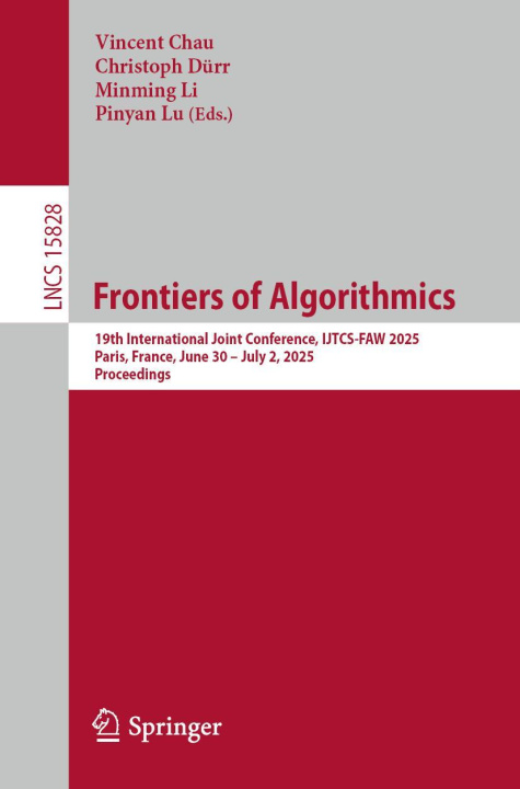 Kniha Frontiers of Algorithmics Vincent Chau