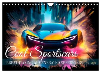 Kalendár/Diár COOL SPORTSCARS Breathtaking AI-generated speedsters (Wall Calendar 2026 DIN A4 landscape), CALVENDO 12 Month Wall Calendar Calvendo
