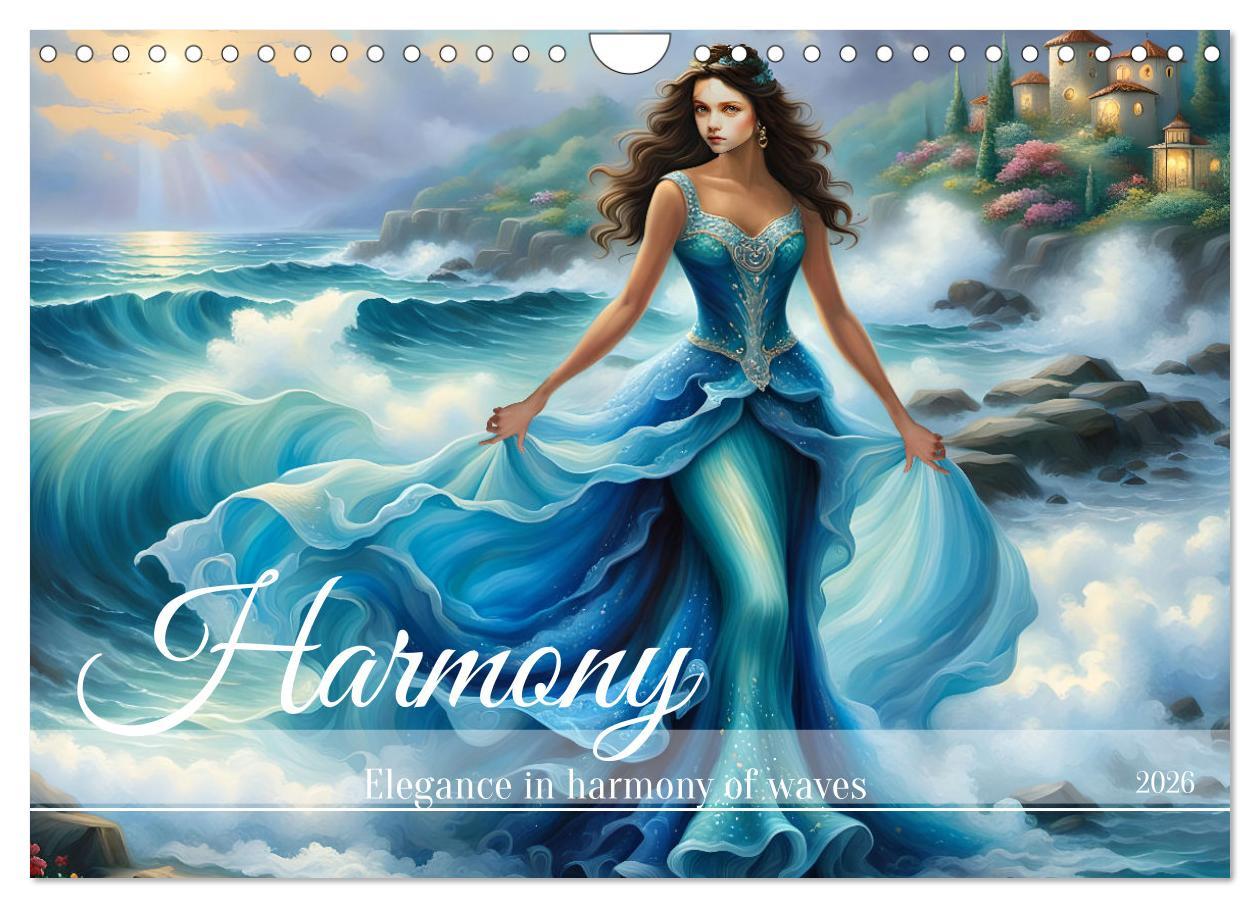 Календар/тефтер Harmony - Elegance in harmony of waves (Wall Calendar 2026 DIN A4 landscape), CALVENDO 12 Month Wall Calendar Calvendo