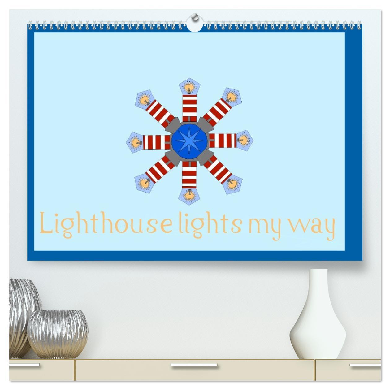 Календар/тефтер Lighthouse lights my way (High Quality Premium Wall Calendar 2026 DIN A2 landscape),CALVENDO 12 Month Wall Calendar Calvendo