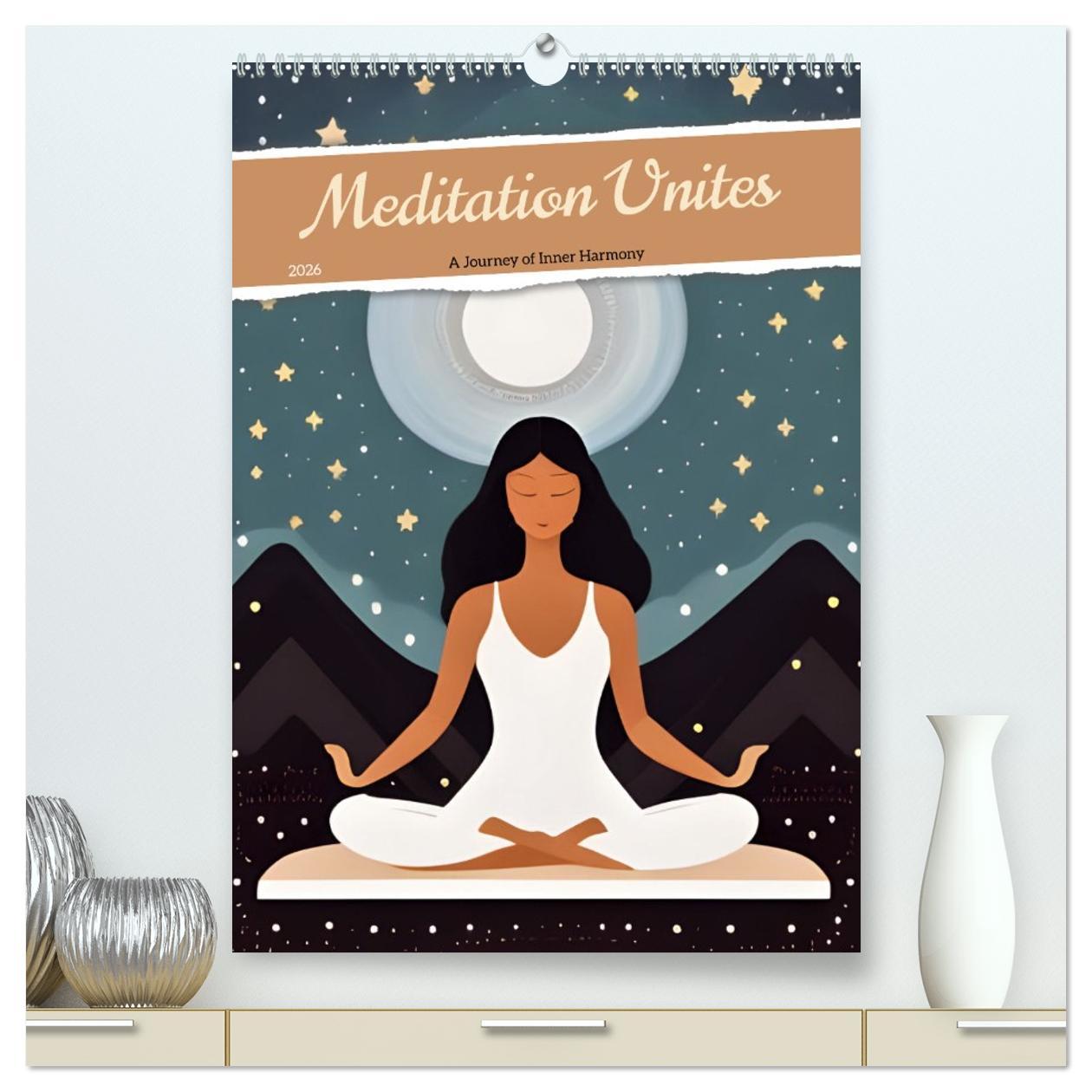 Календар/тефтер Meditation Unites (High Quality Premium Wall Calendar 2026 DIN A2 portrait),CALVENDO 12 Month Wall Calendar Calvendo