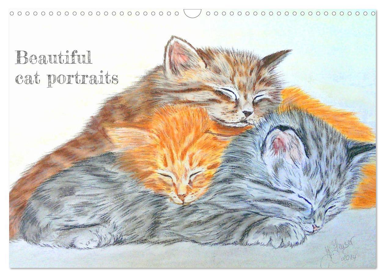 Календар/тефтер Beautiful cat portraits (Wall Calendar 2026 DIN A3 landscape), CALVENDO 12 Month Wall Calendar Calvendo