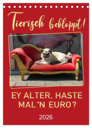 Kalendár/Diár Tierisch bekloppt! (Tischkalender 2026 DIN A5 hoch), CALVENDO Monatskalender Calvendo
