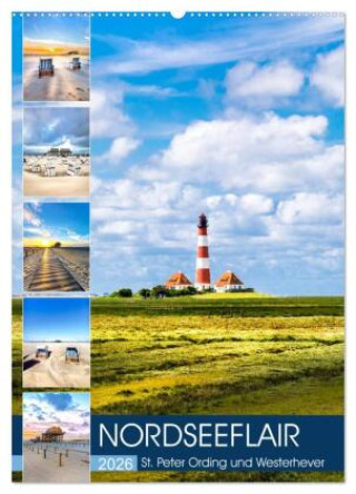 Календар/тефтер NORDSEEFLAIR - St. Peter Ording und Westerhever (Wandkalender 2026 DIN A2 hoch), CALVENDO Monatskalender Calvendo