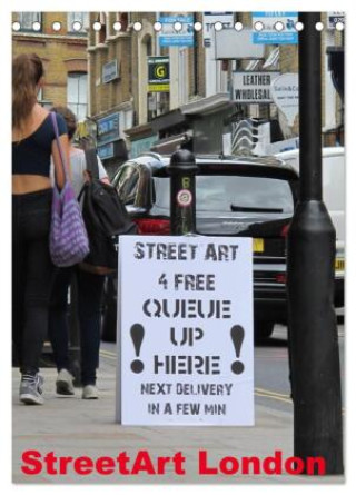 Календар/тефтер StreetArt London (Tischkalender 2026 DIN A5 hoch), CALVENDO Monatskalender Calvendo