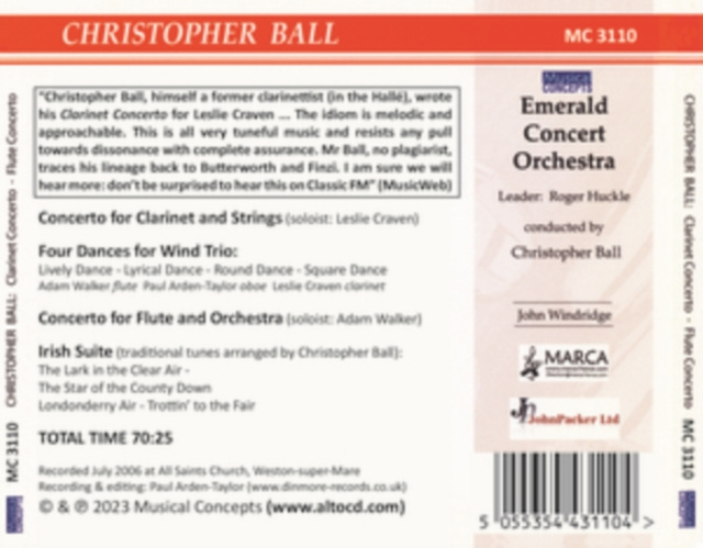 Audio Christopher Ball: Clarinet Concerto/Flute Concerto/... 