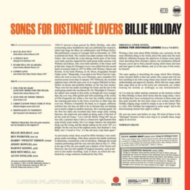 Audio Songs for Distingué Lovers Billie Holiday