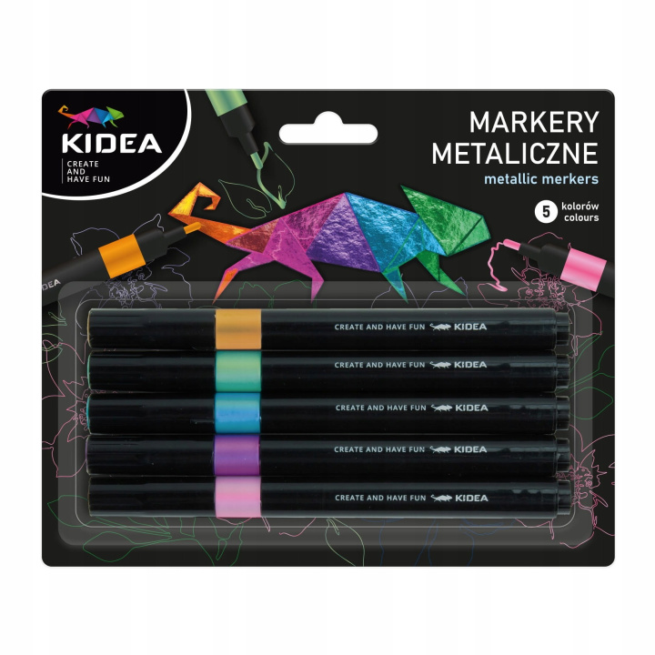 Knjiga Markery metaliczne 5 kolorów Kidea 