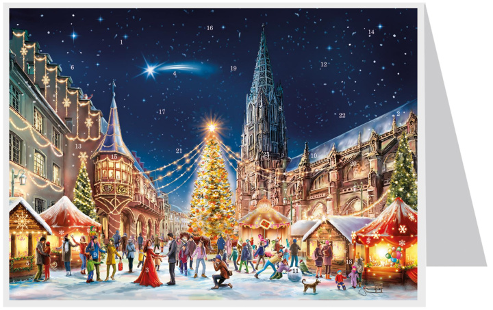 Kalendář/Diář Postkarten-Adventskalender Freiburg Sellmer-Verlag