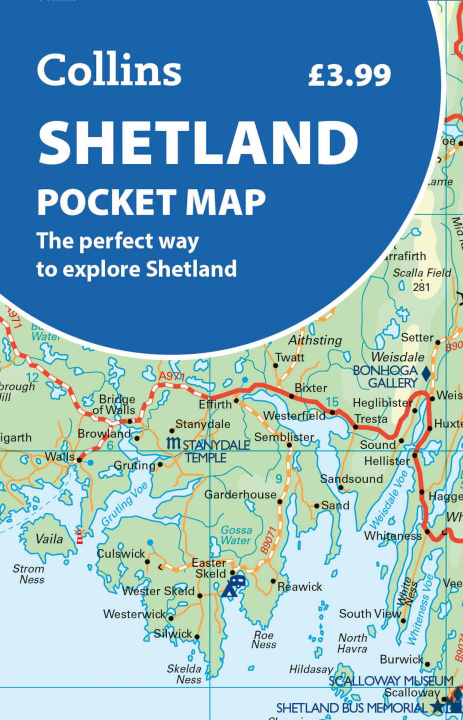 Tiskovina Shetland Pocket Map Collins Maps