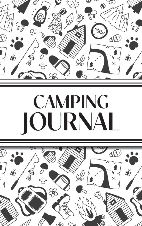 Libro Camping Journal (Black and White Camping Doodles) (Hardcover) 