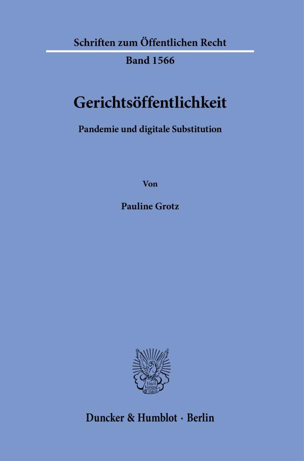Kniha Gerichtsöffentlichkeit Pauline Grotz