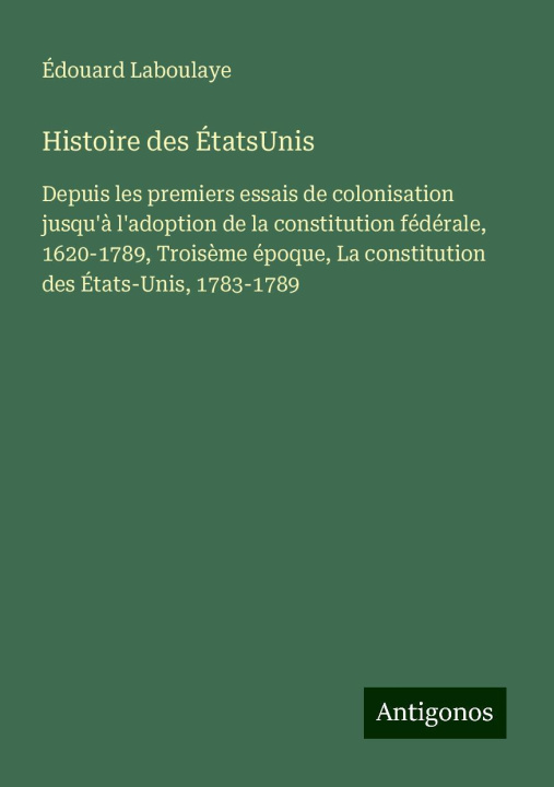 Kniha Histoire des ÉtatsUnis 